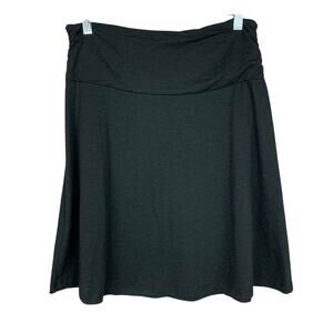 Toad & Co Chaka Skirt Black Pull On Stretchy Organic Cotton Blend Women's M